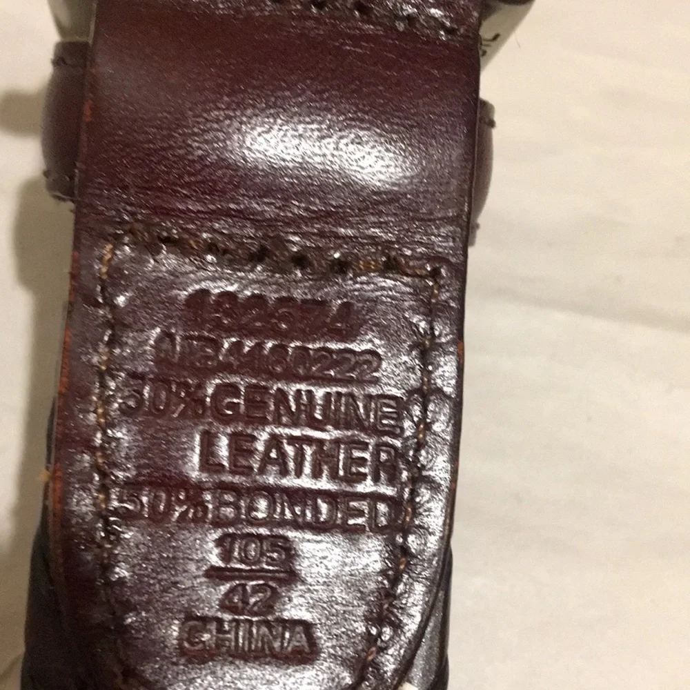 Like New! Fossil Mens Maddox Brown Leather Braided Belt size 42
